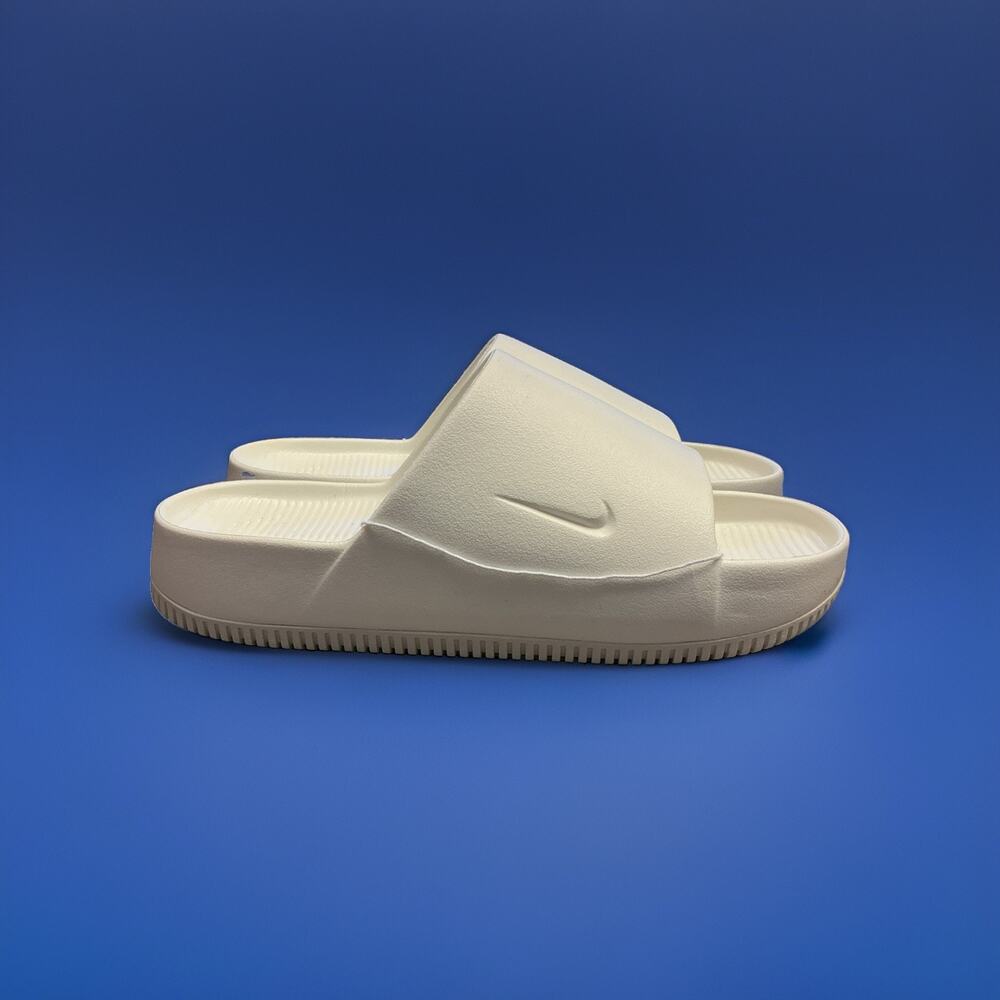 Size 9 Nike Calm Slide Sandals Womens White Open Toe Comfort Slip On DX4816-100